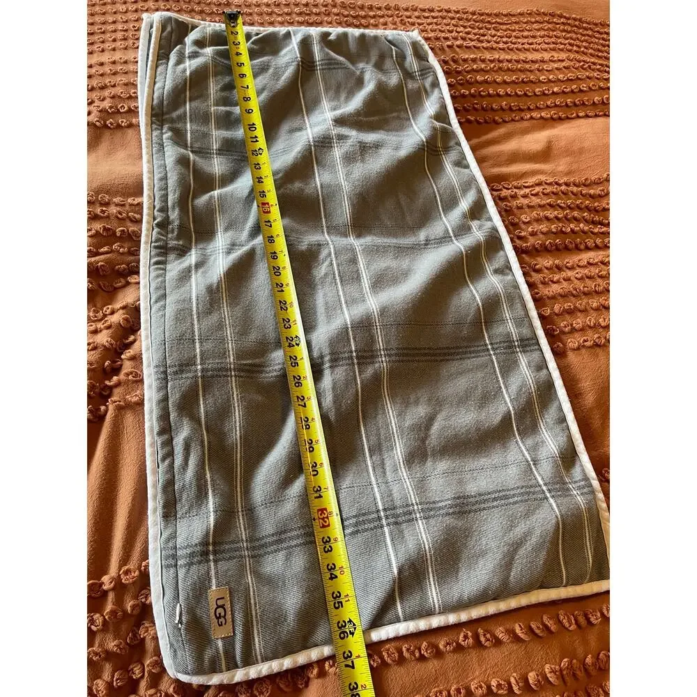 Authentic UGG Reversible Plaid & Sherpa King Pillow Shams (Set of 2)  Gray/Cream